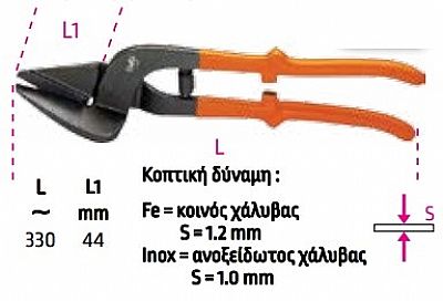 Ψαλίδι Αριστερής Κοπής BETA 1117 - B011170033