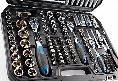 Σετ Κασετίνα με Καρυδάκια 1/2'', 1/4'' & 3/8'' με Καστάνια & Προέκταση 171Τεμ. - BORMANN Pro BHT5200