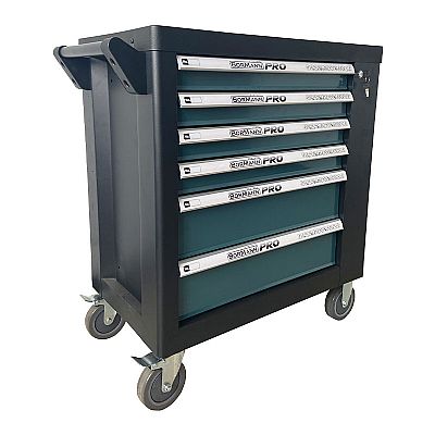 Εργαλειοφορέας με 6 Συρτάρια Πλαϊνό Ντουλάπι, 120 Εργαλεία, Ρόδες και Στοπ - BORMANN Pro BWR7600SET