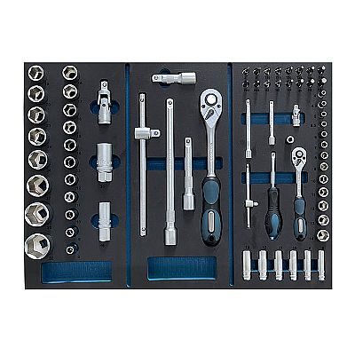 Εργαλειοφορέας με 6 Συρτάρια Πλαϊνό Ντουλάπι, 120 Εργαλεία, Ρόδες και Στοπ - BORMANN Pro BWR7600SET