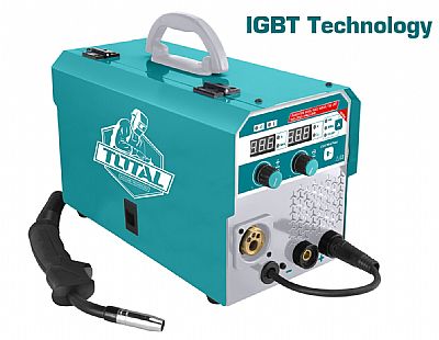 Ηλεκτροσυγκόλληση INVERTER Σύρματος MAG/MIG/MMA/TIG 160A - TOTAL TMGT1601