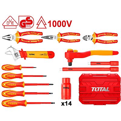 Σετ Κασετίνα Εργαλεία Χειρός 1000V VDE 26ΤΕΜ - TOTAL THKITH2601