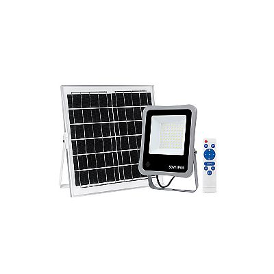 Προβολέας Ηλιακός 100W Αδιάβροχος με Φωτοβολταϊκό Πάνελ και Μπαταρία 15Ah