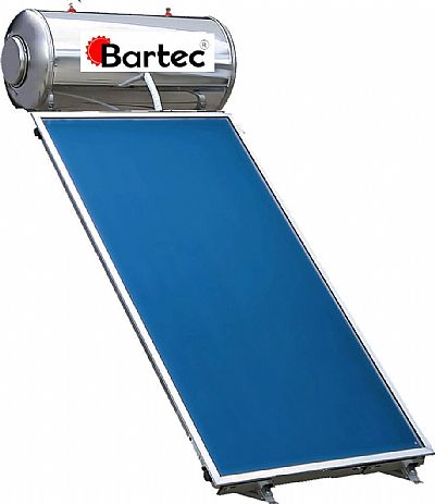 Ηλιακός Θερμοσίφωνας Bartec Διπλής Ενέργειας 120L / Επιλεκτικός Συλλέκτης 2,0m² - Βάση Στήριξης Ταράτσα