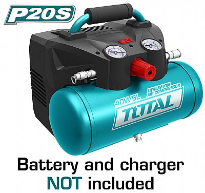 Αεροσυμπιεστής 6Lit Μπαταρίας Λιθίου 20V - TOTAL TACLI2003