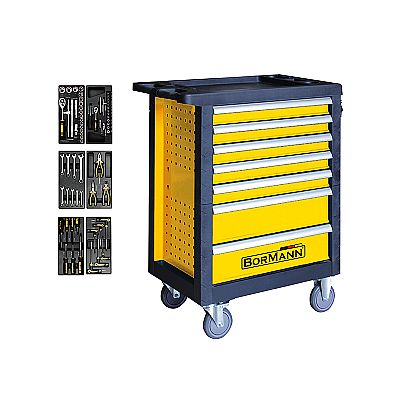 Σετ Εργαλειοφορέας με 216 Εργαλεία, 5 Συρτάρια με στοπ - BORMANN BWR7100SET