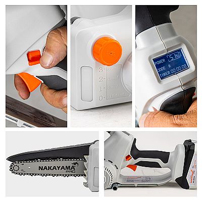 Κλαδευτικό Αλυσοπρίονο Μπαταρίας 21V/ 800W με Μπαταρία 4Ah και Φορτιστή - NAKAYAMA EC1600