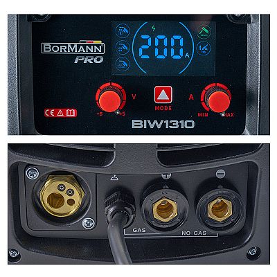 Ηλεκτροκόλληση MIG/MMA 200A, Gas/Νο Gas, 1/3/5Kg (0,6-1mm) - BORMANN Pro BIW1310